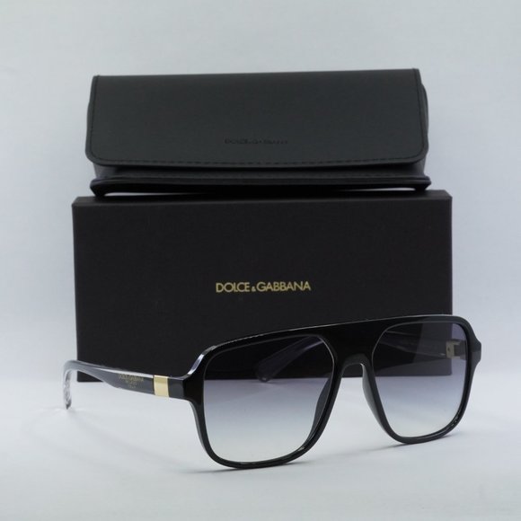 NEW DOLCE&GABBANA DG6134 675/79 BLACK/CLEAR GRADIENT BLUE SUNGLASSES - Picture 10 of 10